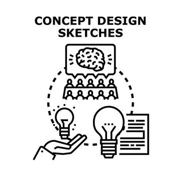 Creative process generating new ideas and concepts Stock Illustration