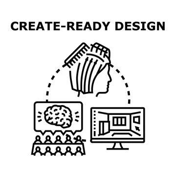 Creative process generating ready made designs for clients 스톡 일러스트