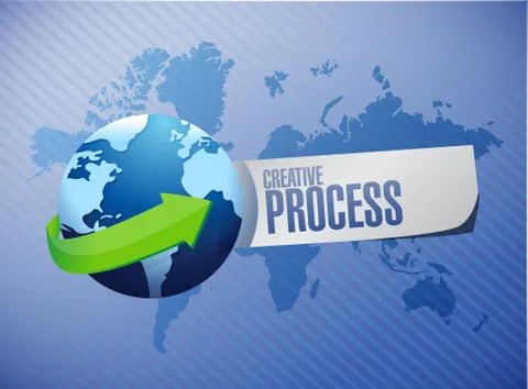 Creative process globe sign concept Stock Illustration