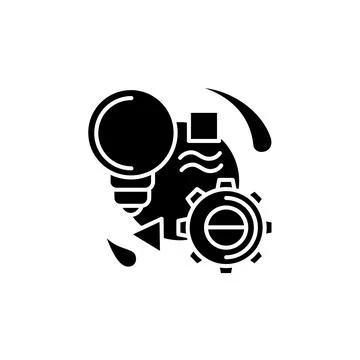 Creative process glyph icon. Silhouette Stock Illustration