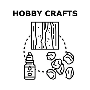 Creative process for hobby crafts and handmade items Illustrazione stock