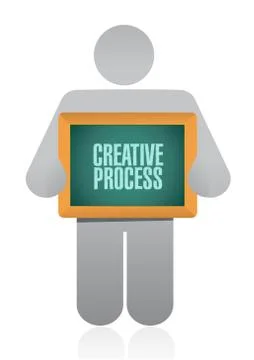 Creative process holding sign concept Stock Illustration
