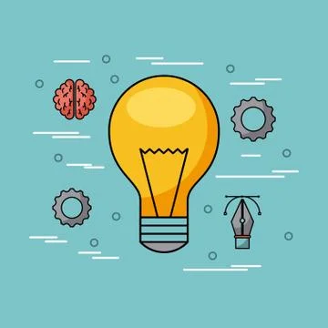 Creative process icon flat イラスト素材