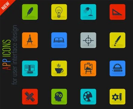 Creative process icon set Stock Illustration