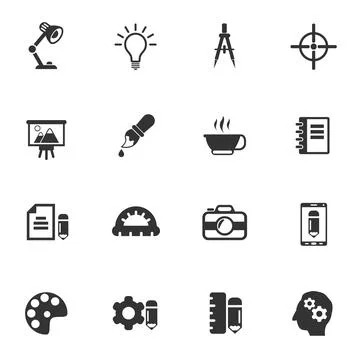 Creative process icon set Stock Illustration
