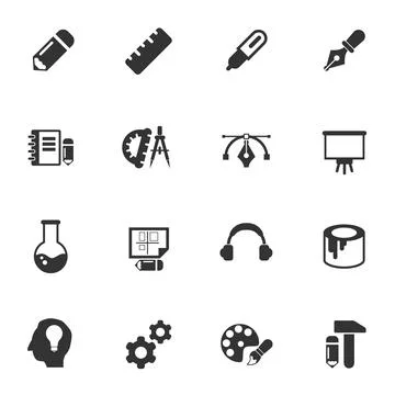 Creative process icon set Stock Illustration
