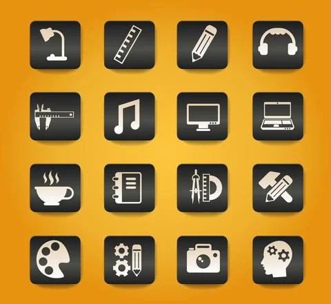 Creative process icon set Stock Illustration