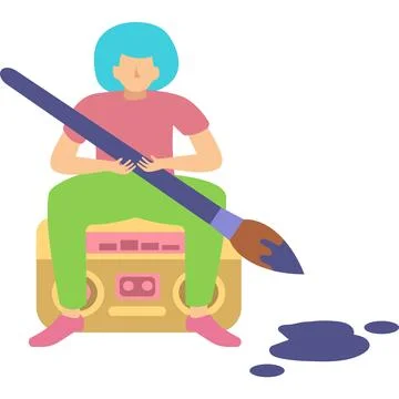 Creative process icon vector man artist isolated Stock Illustration