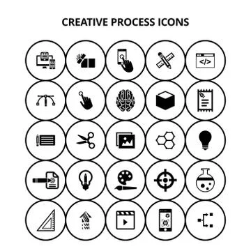 Creative Process Icons Stock Illustration