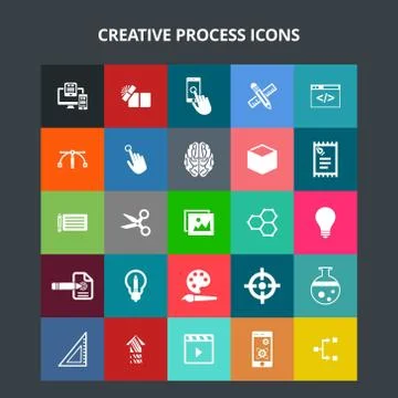 Creative Process Icons Stock Illustration