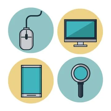 Creative process icons set Stock Illustration