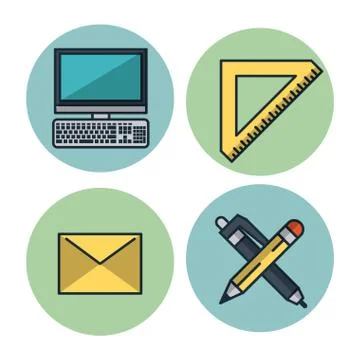 Creative process icons set Stock Illustration