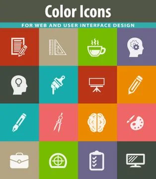 Creative process icons set Stock Illustration