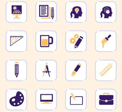 Creative process icons set Stock Illustration