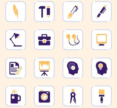 Creative process icons set Stock Illustration