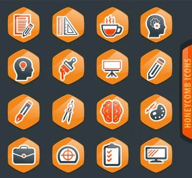 Creative process icons set Stock Illustration