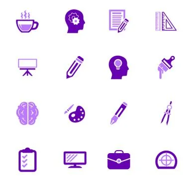 Creative process icons set Stock Illustration