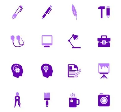 Creative process icons set Stock Illustration