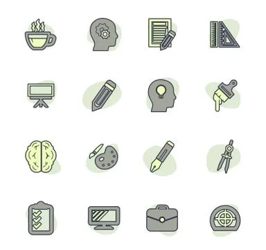 Creative process icons set Stock Illustration