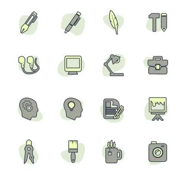 Creative process icons set Stock Illustration