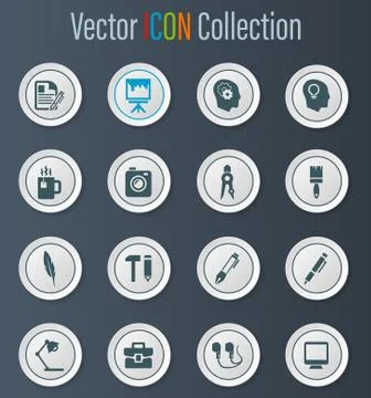 Creative process icons set Stock Illustration