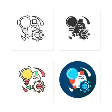 Creative process icons set Stock Illustration