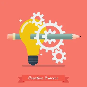 Creative process idea concept Stockillustratie