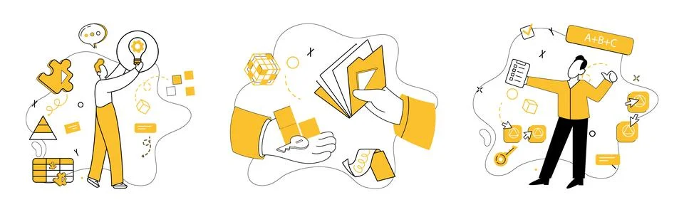 Creative process. Imagination propels creative method, crafting nonstandard Illustration