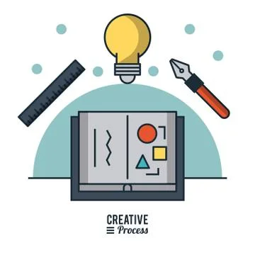 Creative process infographic Stock Illustration