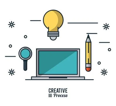 Creative process infographic Stock Illustration
