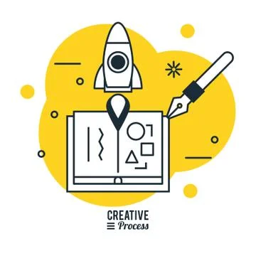 Creative process infographic Stock Illustration