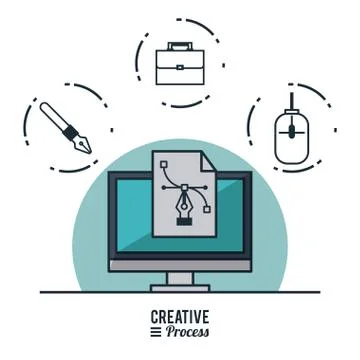 Creative process infographic Stock Illustration
