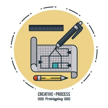 Creative process infographic Stock Illustration