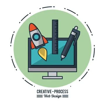 Creative process infographic Stock Illustration