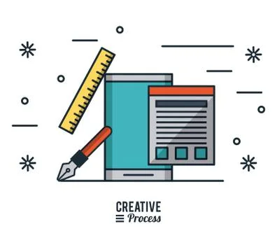Creative process infographic Stock Illustration
