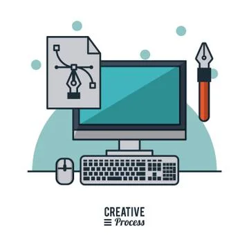 Creative process infographic Stock Illustration