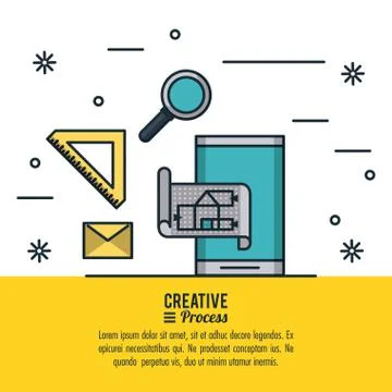 Creative process infographic Stock Illustration