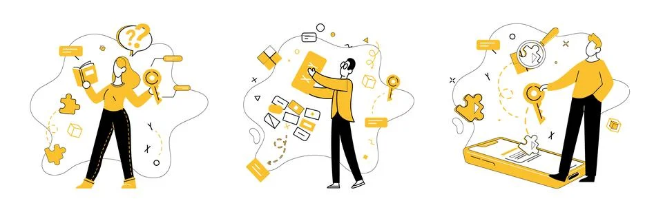 Creative process. Intelligence and intellect navigate labyrinth evolving Ilustración de archivo