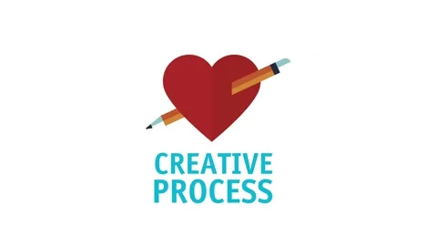 Creative process lettering with pencil crossed heart Stock Footage 155511947
