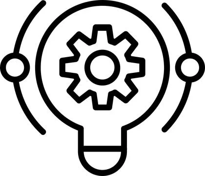 Creative Process Line Icon Design Stock Illustration