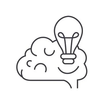 Creative process line icon, outline symbol, vector illustration, concept sign 스톡 일러스트