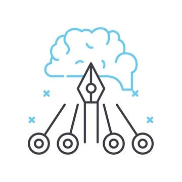 Creative process line icon, outline symbol, vector illustration, concept sign Stock Illustration