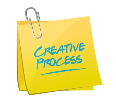 Creative process memo post sign concept Stock Illustration