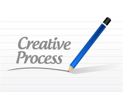 Creative process message sign concept 스톡 일러스트