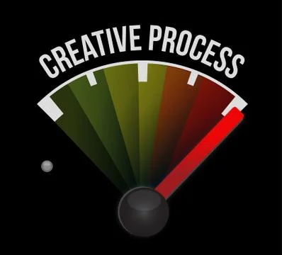 Creative process meter sign concept Illustrazione stock