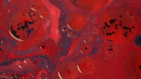 Creative Process of Mixing Paint and Oil Bubbles for Unique Artistic Textures Stock Footage 277999442