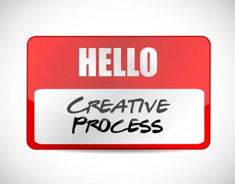 Creative process name tag sign concept Stock Illustration