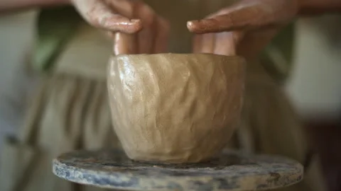 Creative process of needlework, a woman artist uses a tool for modeling and hand Stock Footage 170769602