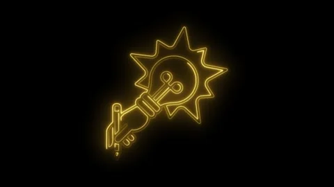 Creative process neon style animation of a hand holding a pencil creating a.. Stock Footage 312329849