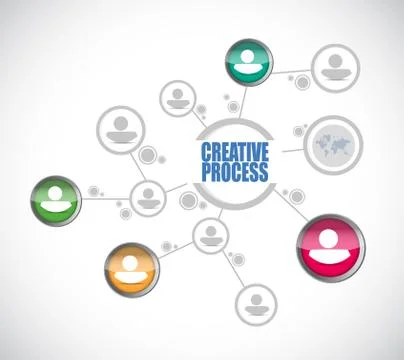 Creative process people diagram sign concept Stock Illustration